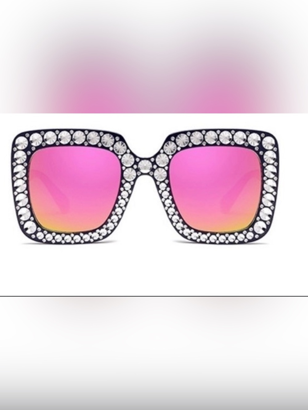 Embellished Pink Gradient Sunglasses for Women